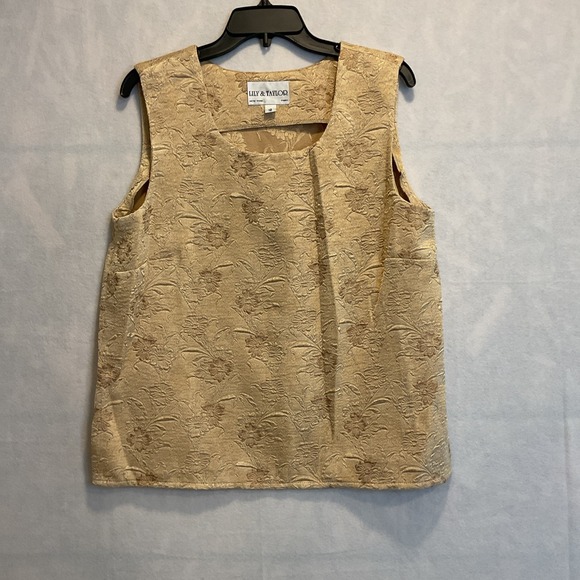 Vintage Lily And‎ Taylor Suite Blouse Gold Women 12 Intricate - Picture 2 of 4